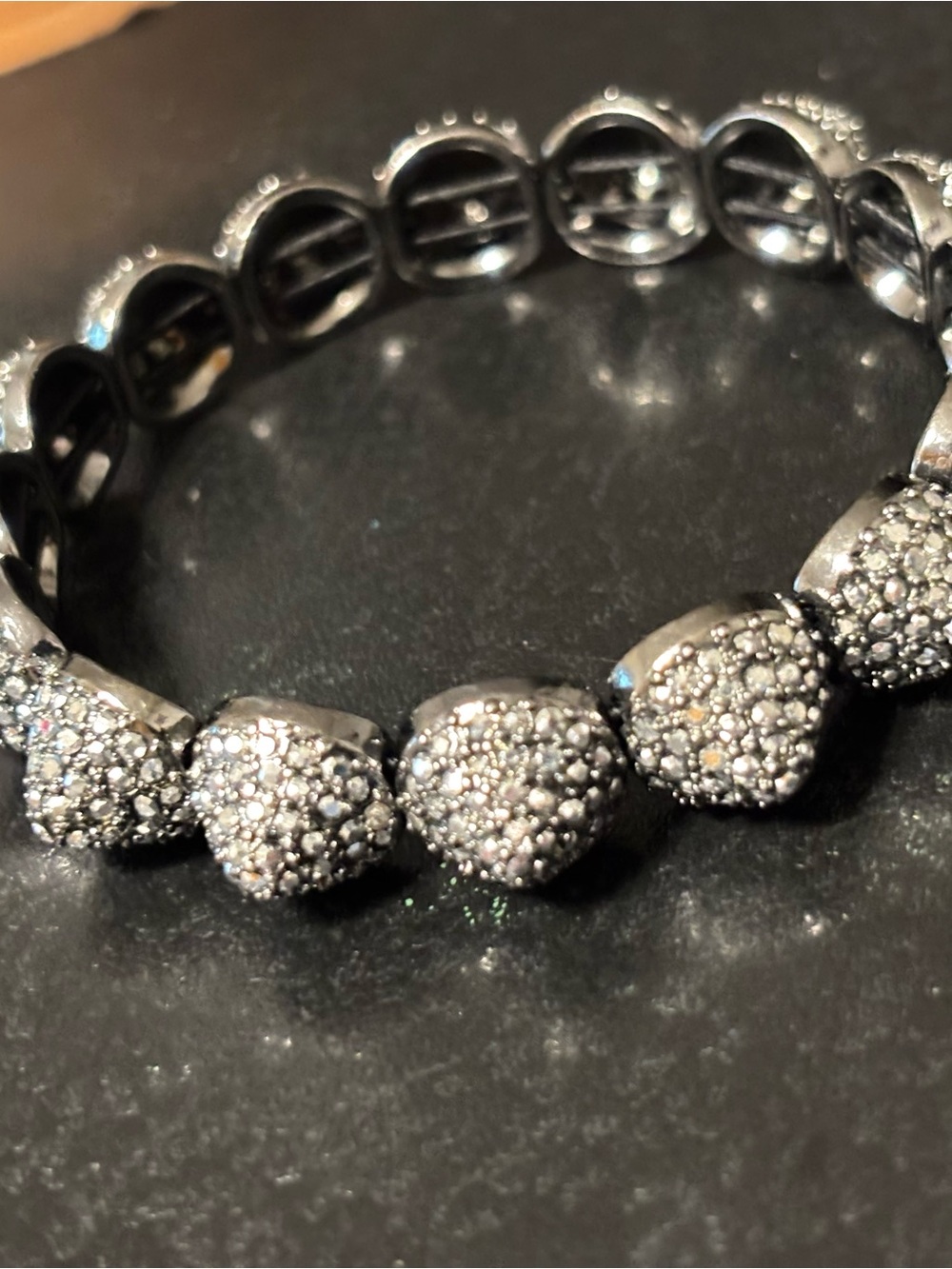 Stella & Dot Nikita Silver Pave Stretch Bracelet